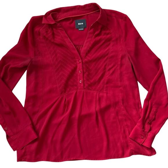 Anthropologie Maeve De Stijl‎ Popover Chiffon Blouse Red Size 2 - Picture 7 of 11